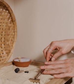 Zen garden elements for relaxation.